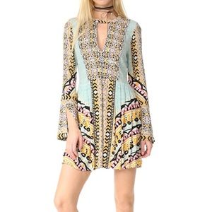 Free People Tegan Border Printed Mini Dress